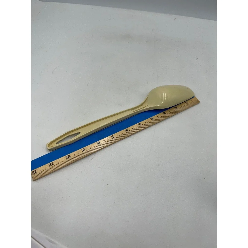 Vintage Melamine Mixing Spoon Kitchen Tool OS Beige Retro Scoop